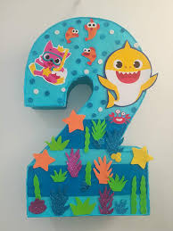 Baby Shark Turututu Baby Shark Pink Number 2 Pinata Under The Sea Birthday Party Number 2 Decorations Handmade Products Olharcidadao Com Br