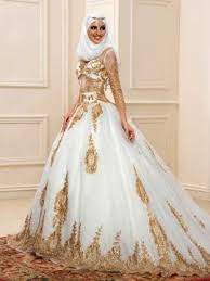 Sequined Appliques Ball Gown Muslim Wedding Dress Gold Wedding Gowns Muslim Wedding Gown Gold Wedding Dress