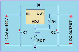 Lm317 power supply circuit the output is adjustable between 1.25 and 13.5 volts with a maximum current limit of 1.5 amps. High Voltage Variable Power Supply Lm317 Electronic Circuit