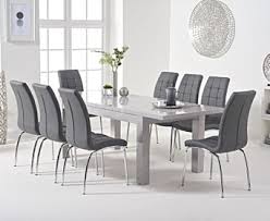 Shop our best selection of gray kitchen & dining room tables to reflect your style and inspire your home. Atlanta Light Grey Gloss 160 220cm Extending Dining Table With Calgary Chairs