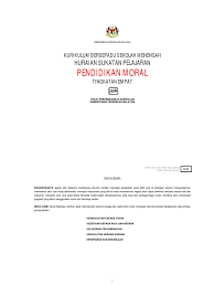 Huraian sukatan pelajaran sains tingkatan 4. Moral Tingkatan 4