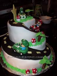 You will also find super mario partyware, personalized invitations, party favors and. Cool Homemade 2 Tier Mario Kart Cake Mario Kart Cake Cool Birthday Cakes Birthday Cake Kids