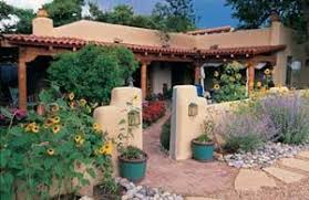 Santa Fe Design Styles Fences Well Designed Entry Might Include A Winding Path Of Flagstone And Spanish Style Homes Hacienda Style Santa Fe Home