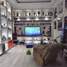 Minimalist White Video Game Rooms With Hack Organizer Room Setup Gamer Room Game Room Decor