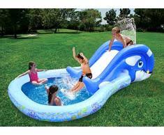 Piscine Enfant Banzai Dimensions 212 X 158 X 80 Cm Pataugeoire Avec Toboggan Balaine Bassin Pour Enfants Jeux Et Jouets Jeux De Plein Air Et Sports