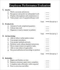 Employee Performance Evaluation Evaluation Employee Performance Evaluation Employee Evaluation Form