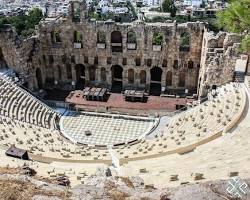 Image of outdoor Greek tragedy performance