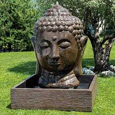 Wanda Collection Fontaine De Jardin Tete De Bouddha 1 M 30 Brun Tete De Bouddha Fontaine De Jardin Bouddha