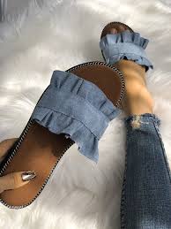Ruffles Hem Casual Summer Slipper Casual Summer Slippers Summer Slippers Slipper Shoes