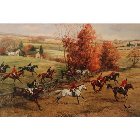 Bombay Company English Style Fox Hunt Art Print, Framed