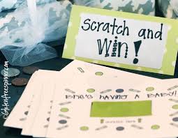 They always are asking at kohls if they can do one. Baby Shower Scratch Off Cards Personalized Food Gluten Free Recipes Photos Gluten Free Spinner