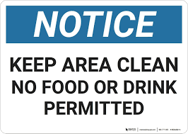 notice: clean sink wall sign