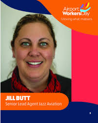 With almost 20 years of service at YQX, Jill Butt is known in the airport  community for her bright personality and unflappable demeanour. She began  working with Jazz Aviation in 2005. Her