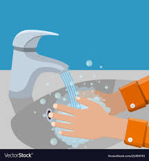 wash hands in sink royalty free vector