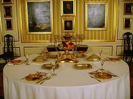 This is done in big and formal parties. Tableware Wikipedia