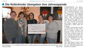 Josefshaus | ambulantes angebot | familien. Die Kellerkinder Ubergeben Ihre 1 Jahresspende Kellerkinder