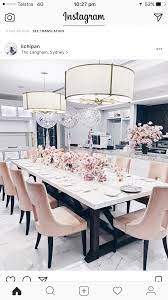 Pin By Liliana Navarro On Glam Room Decor Pink Dining Rooms Elegant Dining Room Modern Dining Room