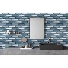 Office / commercial floor tiles Glass Blue Mix 30cm X 30cm Mosaic Tile
