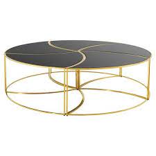 Shop wayfair for all the best gold round end & side tables. Eichholtz Carter Hollywood Regency Black Glass Gold Round Round Coffee Table In 2021 Gold Coffee Table Coffee Table Round Gold Coffee Table