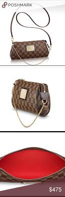 Louis Vuitton Black And Brown Checkered Purse Louis Vuitton Damier Ebene Eva Clutch Crossbody Brown Checkered Print With Black Leather Trim And Cro Louis Vuitton Bag Louis Vuitton Louis Vuitton Collection