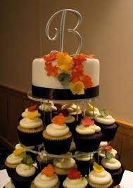 Fall Wedding Cupcake Tower Fall Wedding Cupcakes Cupcake Tower Wedding Wedding Cakes With Cupcakes