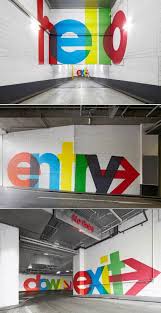 I Really Love How The Aesthetics Make It Seem An Impressive Piece Of Design How Simplistic Colourful It Parking Design Wayfinding Signage Design Floor Decal