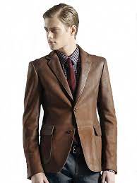Amazon Com Piel Hubb De Los Hombres Nueva Zelandia Cordero Piel Cafe Blazer Chaqueta Elegante Sli Mens Leather Blazer Lambskin Leather Blazer Slim Fit Blazers