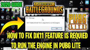 How To Fix Directx 11 Error In Pubg Lite And How To Fix Dx11 Feature Level 10 0 In Pubg Lite 2020 Youtube