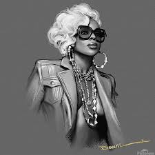 Mary J Blige painting Lilly Newton Store Print