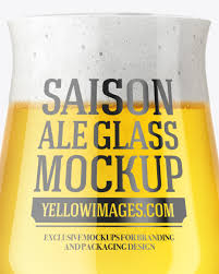 Craft Master Glass With Saison Ale Mockup In Cup Bowl Mockups On Yellow Images Object Mockups