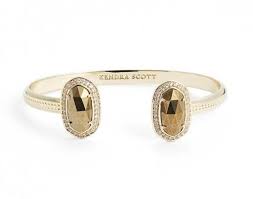 Vintage Kendra Scott Bamboo Patricia cuff Bracelet Gold Tone