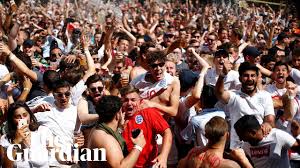 England football fans gather at an irish pub in berlin ahead of the. It S Coming Home Fans And Ex Players Celebrate England S World Cup Semi Final Spot Youtube