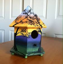 Painted Birdhouse Bird Houses Painted Wooden Bird Houses Decorative Bird Houses
