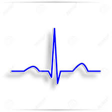 Heart Beat Electrocardiogram Pulse On Blue Medical Chart Background