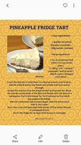 Pineapple Fridge Tart Pineapple Dessert Recipes Tart Baking Tart Recipes