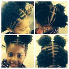 Kid Natural Hair Style Braids Afro Puffs Natural Hair Styles Natural Hairstyles For Kids Lil Girl Hairstyles