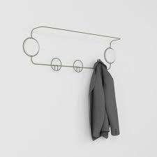 It is a long pipe with branches on top of it. Wall Mounted Coat Rack Doppio Barel Srl Contemporary Wrought Iron Lacquered Wood