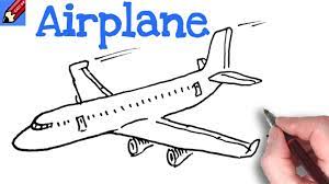 Draw A Plane Real Easy - Step By Step Drawing Tutorial - Youtube
