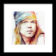 Watercolour Of Axl Rose #1 Framed Print