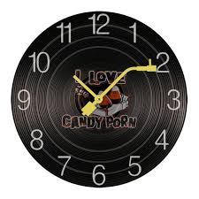 I Love Candy Porn Custom Record Wooden Wall Clock Silent Quartz Movement  for Home Office Decorative 25 * 25cm : Amazon.ca: Home