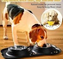 Pet Bowl Waterproof Dog Feeder Waterproof Dog Feeder, Solid Stone Mounted  Dog Bowl Stand