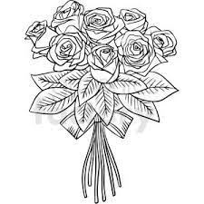 Black And White Rose Bouquet Vector Clipart Flower Bouquet Drawing White Rose Bouquet Roses Drawing