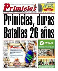 Portada Periódico Primicias, Lunes 04 de Noviembre, 2019 - Dominicana.do