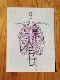 I went there because i was confused about how. Heart In A Rib Cage Cmyk Ink Block And Marker Drawing On Etsy