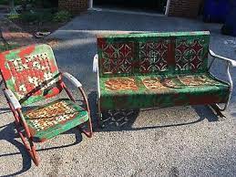 Top picks related reviews newsletter. Vintage Metal Patio Glider With Chair Ebay