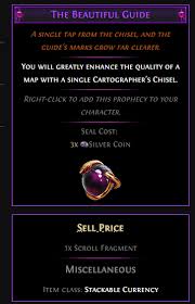 Poe The Beautiful Guide The Beautiful Guide Is A Sealed Prophecy Silver Coins Stuff To Buy Prophecy