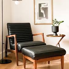 Callan Leather Chair Ottoman Modern Accent Lounge Chairs Modern Living Room Furniture Room Board In 2020 Modern Furniture Living Room Chair And Ottoman Modern Lounge Chairs