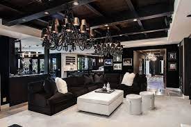 Kourtney kardashian shows off dining room décor ahead of. Khloe Kardashian House Decor Contemporary Living Room With Dramatic In Orange County By Orange Coast Inte Black Living Room Interior Design Gothic Living Rooms