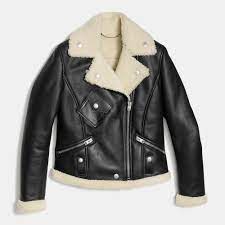 Shearling Moto Jacket Jackets Shop Womens Jackets Designer Winter Jackets
