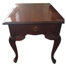 The skirt is simple with a panel design to the sides. Broyhill Hardwood Cherry Side Table W Drawer Aptdeco